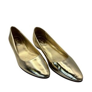 Cole Haan Nikeair Gold Pointed‎ Toe Flats Comfortable Low Heel Dress ShoeSz 9AAs
